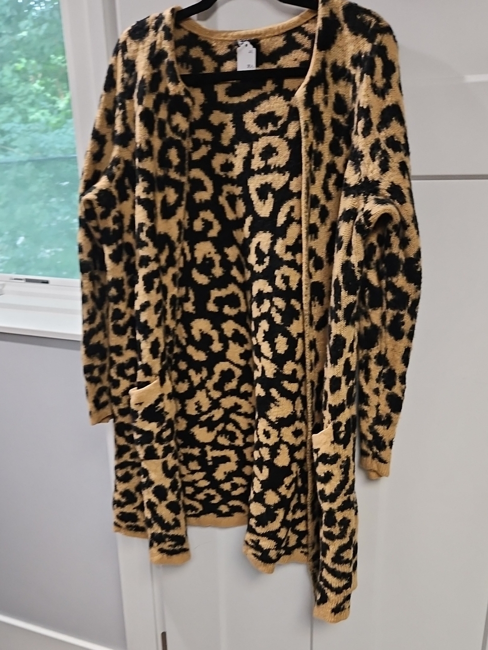 torrid Leopard Print Open-Front Cardigan in Black and Tan